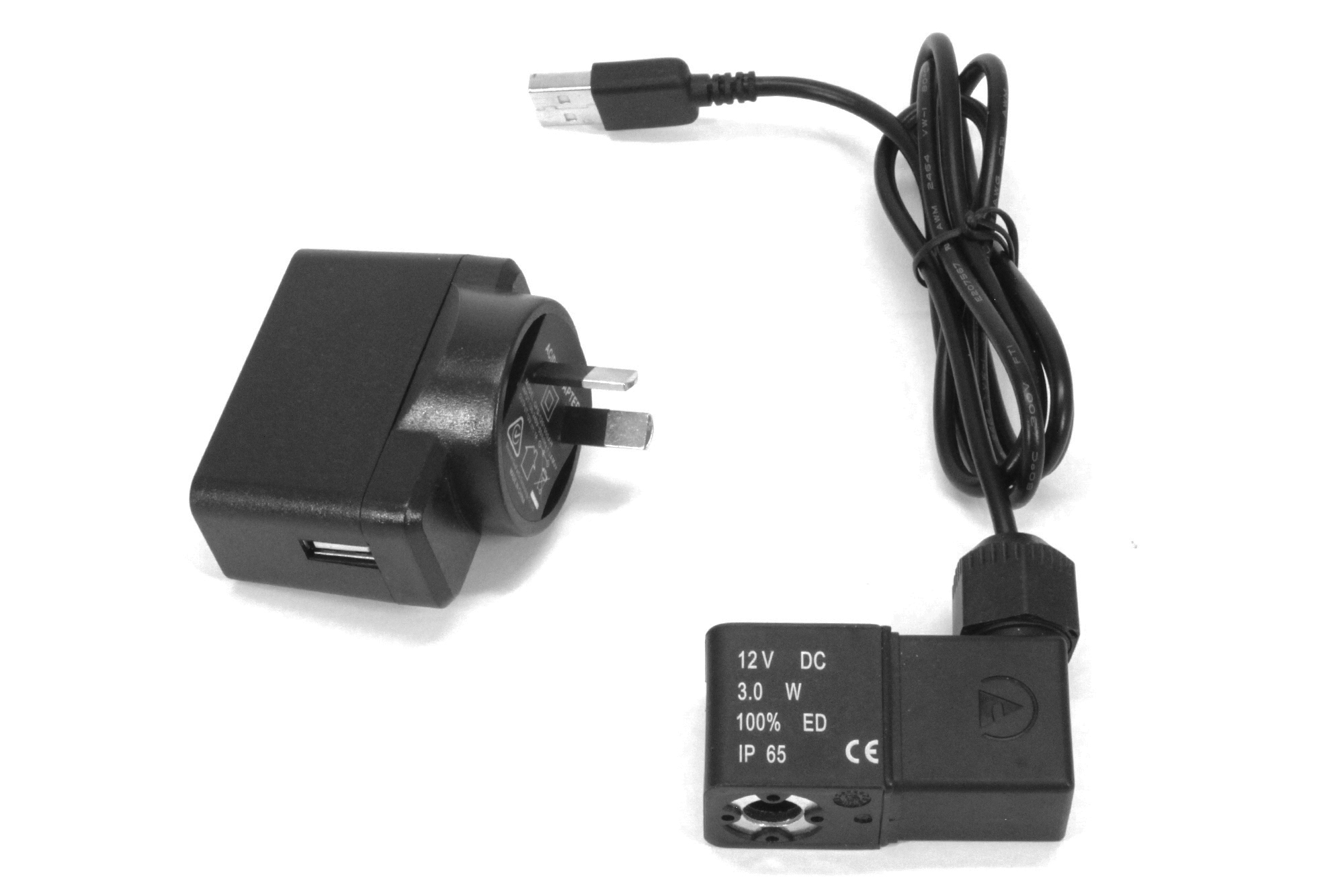 12v DC USB-magnetventil och transformator i Australien och Nya Zeeland
