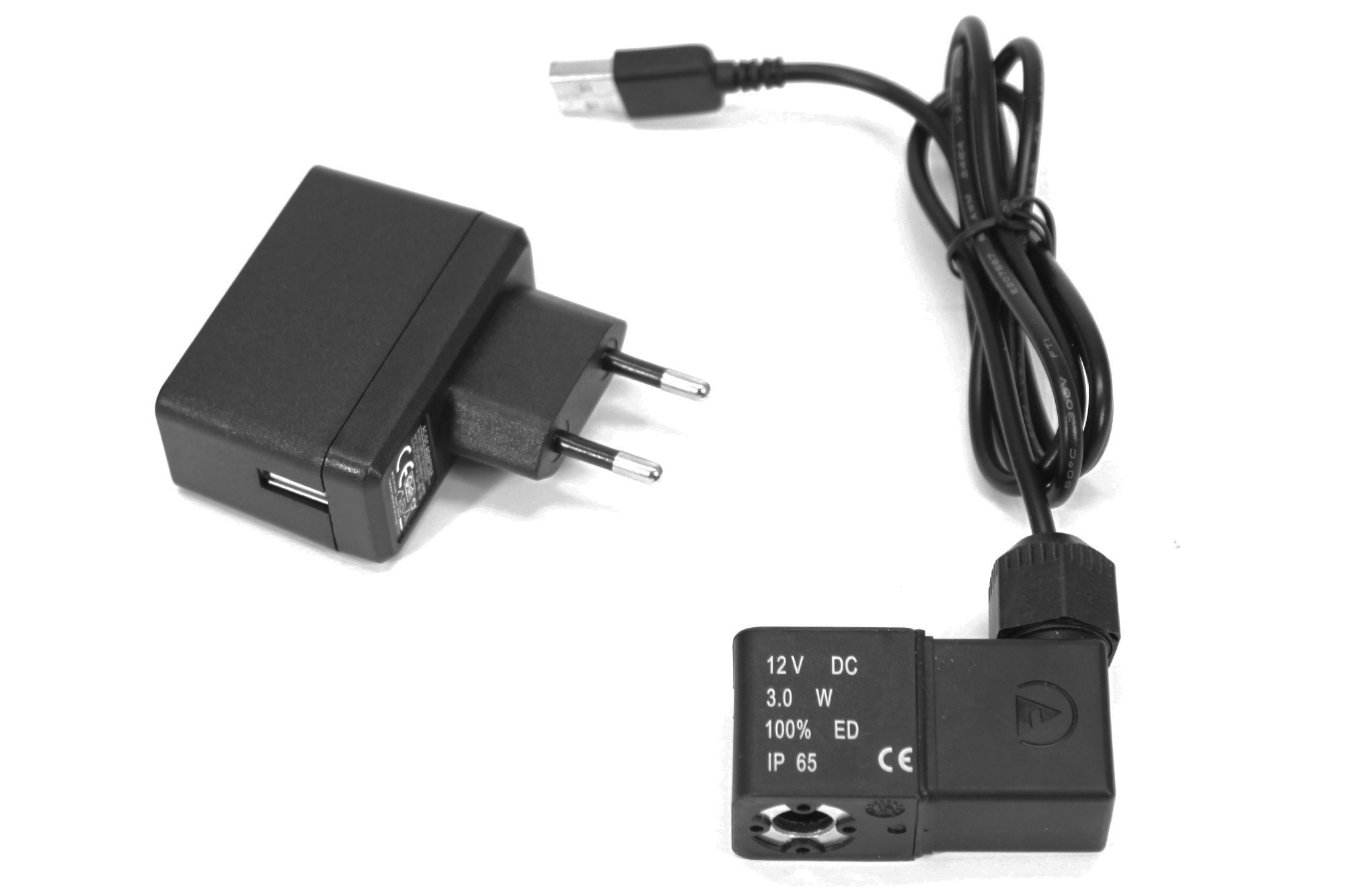 12v DC USB-magnetventil och Euro-transformator