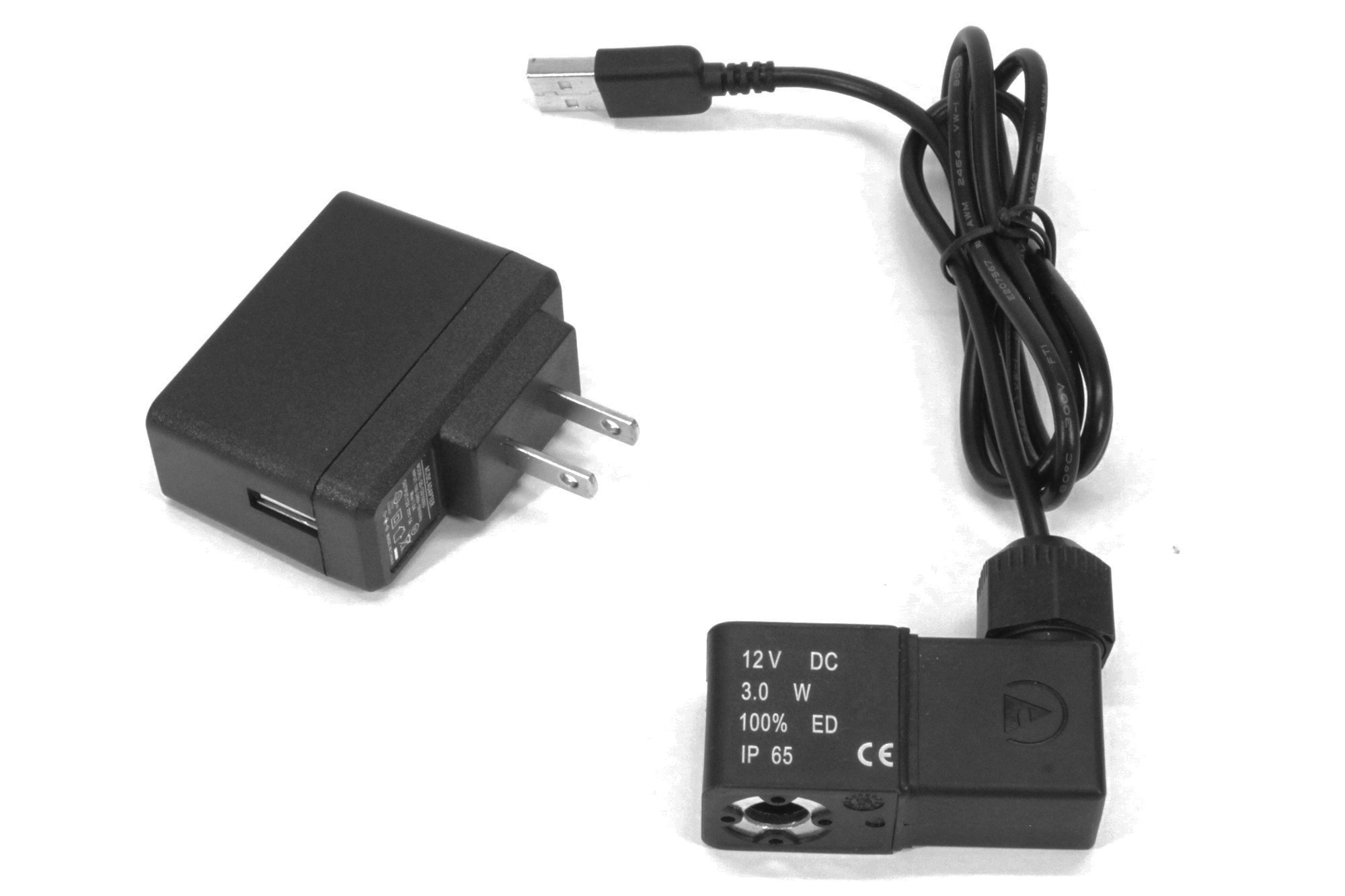 12v DC USB-magnetventil och USA-transformator
